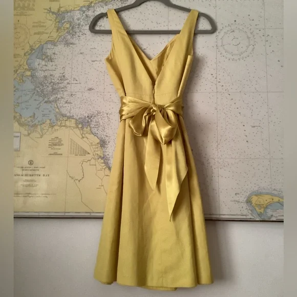 JCREW Canary Yellow A-Line Dress - Picture 3 of 16
